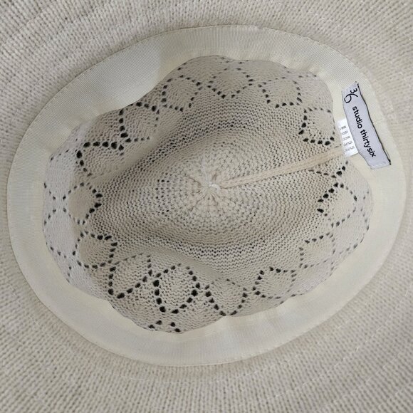 Studio36 Fedora style Hat Open Weave Dented crown Front pinch Flat brim - Picture 8 of 16